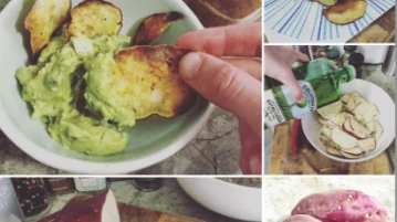 baked yam chips