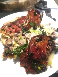 Kale Potato Meat and Egg