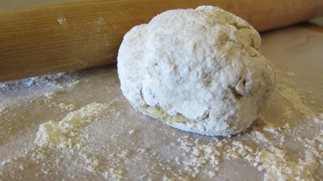homemade thin crust pizza doughball