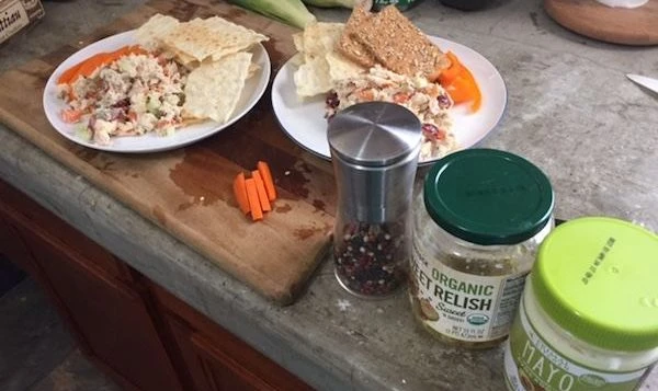 Tuna Fish Salad Recipe grapes Carrots